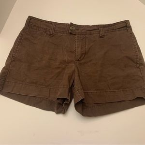 GAP Favorite Khaki Shorts Womens Size 12 Brown Flat Front Cotton